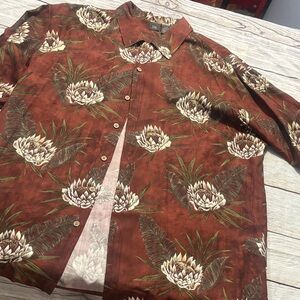 Folio men’s XL 100% silk button up Hawaiian shirt